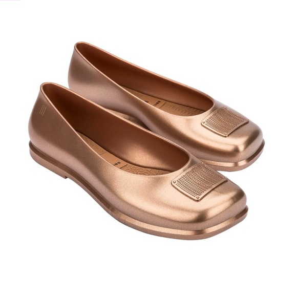 Melissa Ruby + Marc Jacobs ballerina flats in gold Size 6 NWOB - Picture 8 of 10